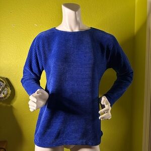 Chenault Blue Ribbed Longsleeve Sweater